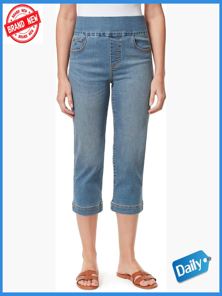 Amanda Pull On Capri Standard - High Rise Stretch Cotton Capris